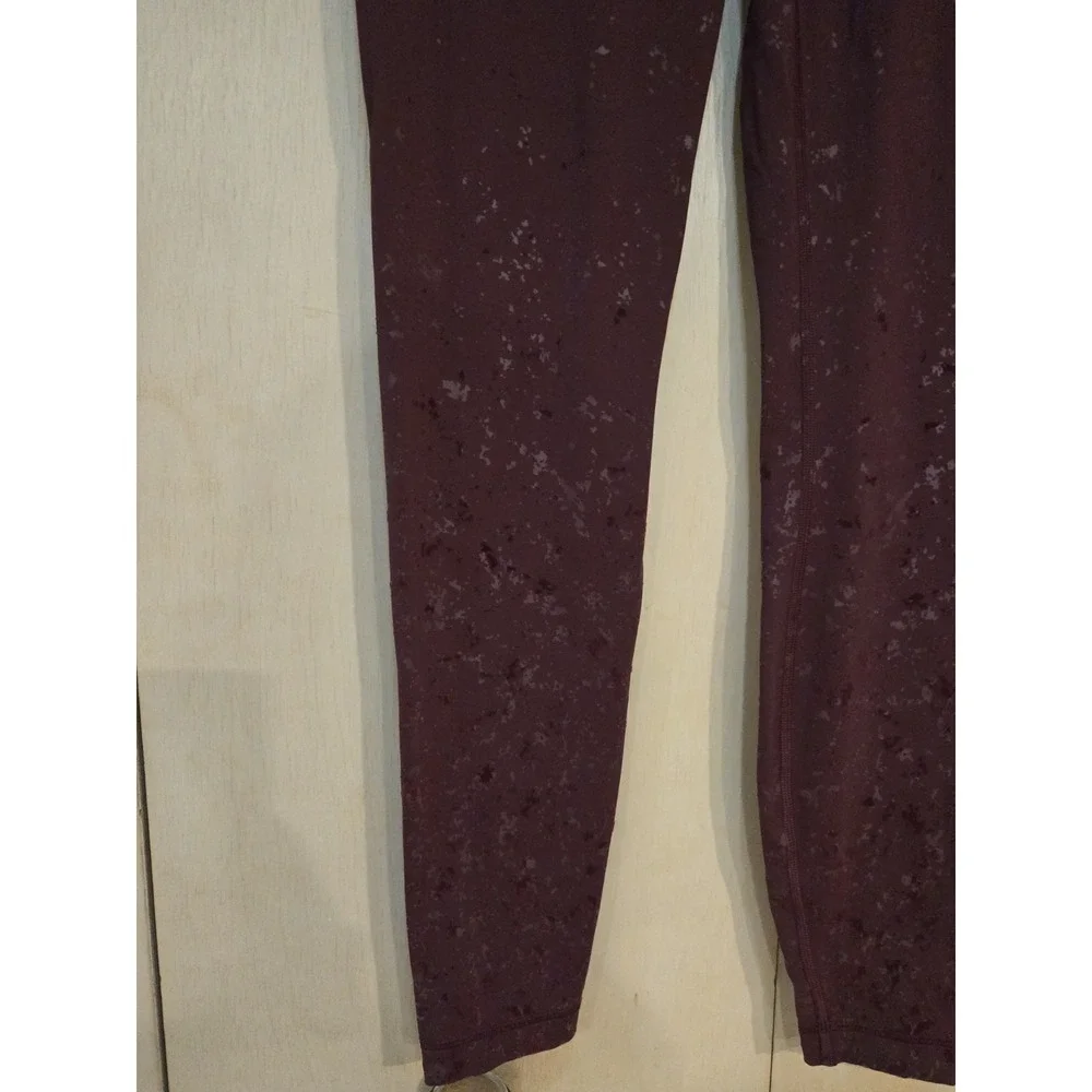 Lululemon Tight Stuff Tight Reflective Bordeaux Drama Leggings Women's 10 27